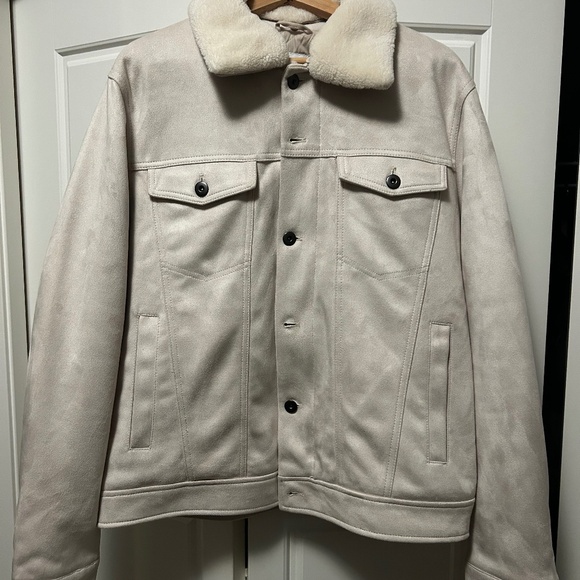 Zara Faux Suede Tricker Jacket Sz XL - Picture 1 of 5